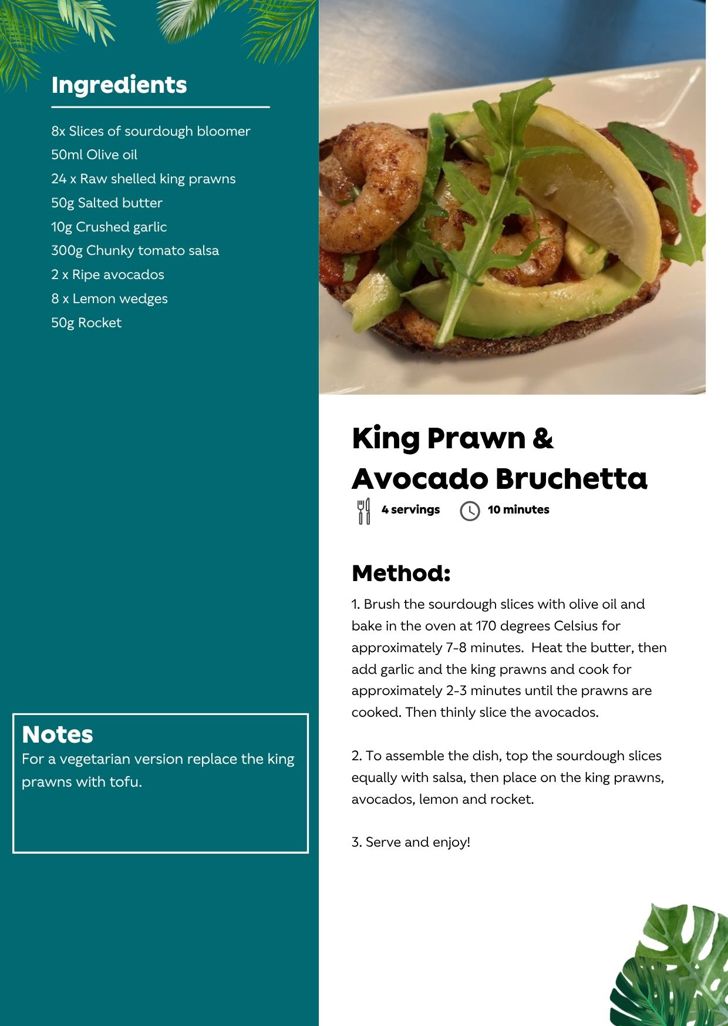 King Prawn & Avocado Bruchetta card