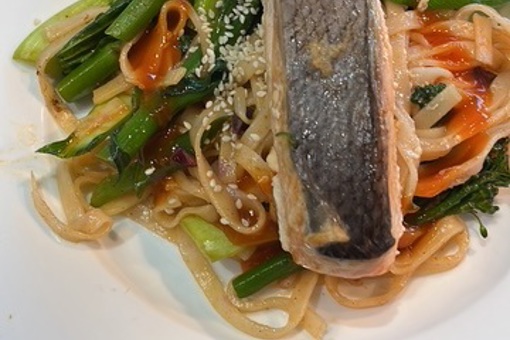 Salmon Fillet with Thai Rice Noodle Salad