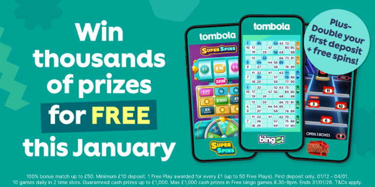 Bingo free - win your share of £100,000 for free