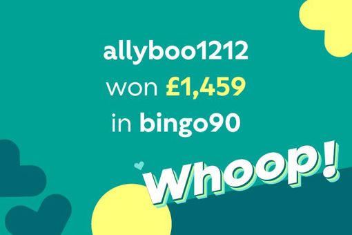tombola winners story about allyboo1212 won £1,459 in bingo90